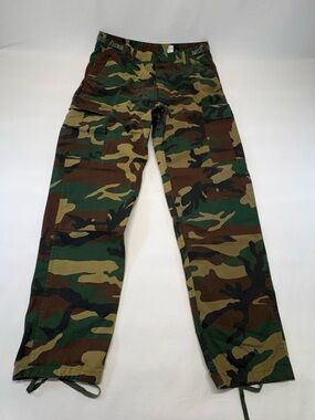 NWOT US Military Issued Woodland Camo BDU Cargo Pants Trousers - Large Regular